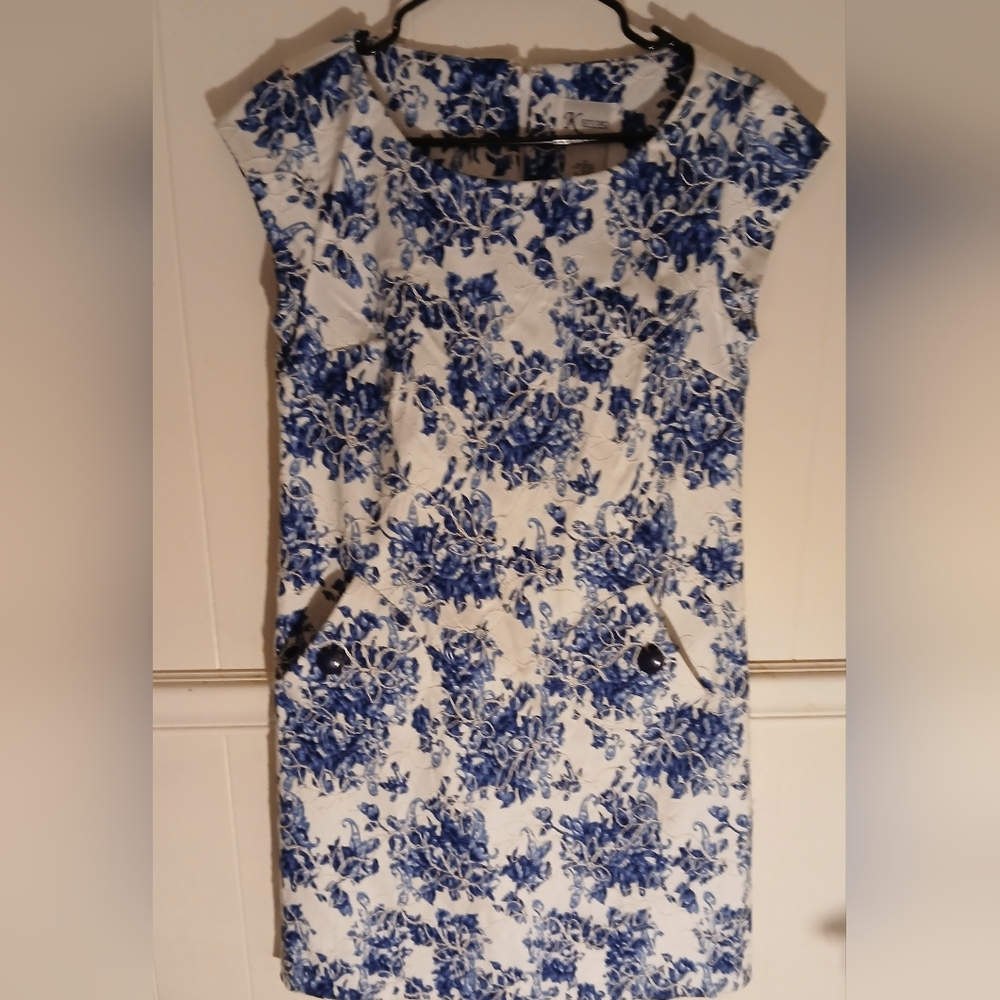K studio blue floral dress sz.6
